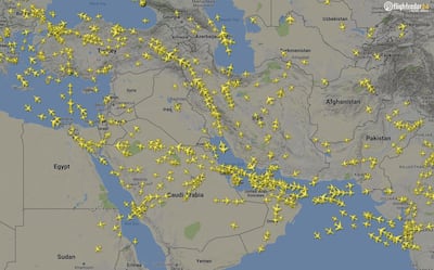 Flight paths 2016. Source: FlightRadar24