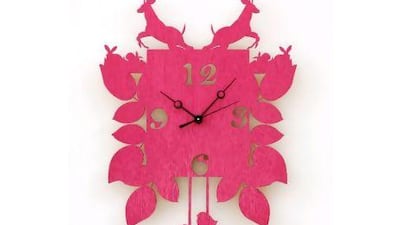 Pink cuckoo clock. Courtesy of Blue Caravan