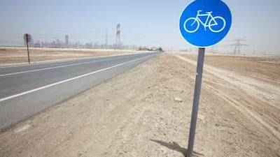 Cars have been seen on the Dubai Cycling Course on Al Qudra Road as well as the 8km loop in Nad Al Sheeba. Jaime Puebla / The National