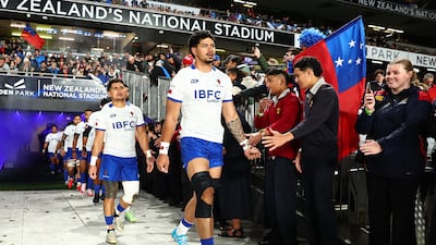 Samoa captain Theo McFarland during a Test against and Scotland at Eden Park in Auckland earlier this year. AFP