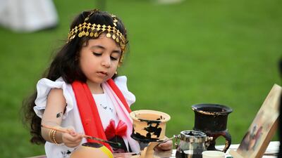 A young ceramic artist tries her hand at traditional Emirati crafts