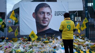 Nantes have had their own tributes to Emiliano Sala since the player's plane disappeared after he had completed a move to Cardiff City. AP Photo