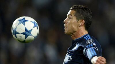 Real Madrid's Christian Ronaldo controls the ball during his side's Champions League win against Malmo on Wednesday night. Anders Wiklund / TT News Agency / Reuters