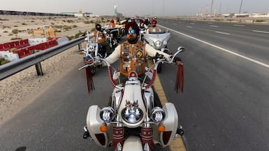 The Biker Buddies Eid Brotherhood Ride gets under way in the UAE, spanning a route of 280km from Dubai to the Kalba Corniche, Sharjah. Antonie Robertson / The National