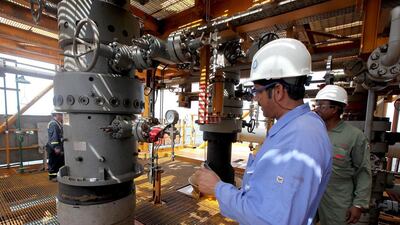 Above, the Bukha A Oman oil field in Oman. Pawan Singh / The National