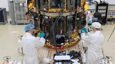 The flight model of the Mission 1 Hakuto-R lander by private company ispace inc. Photo: ispace