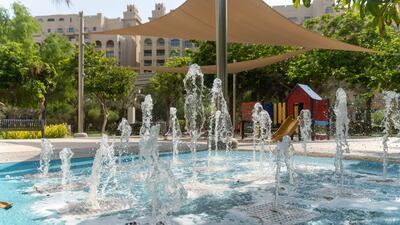 The outdoor play area and pool.