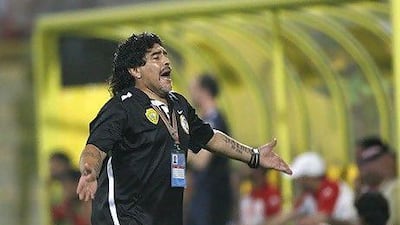Diego Maradona, the Al Wasl coach, accused the Iran manager, Carlos Queiroz, of not releasing a player.