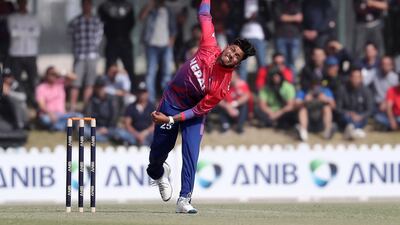 File photo of Nepal leg-spinner Sandeep Lamichhane. Pawan Singh / The National