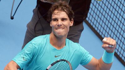 Rafael Nadal has had plenty to celebrate recently, including returning to the top spot in the world rankings at Novak Djokovic’s expense. Mark Ralston / AFP