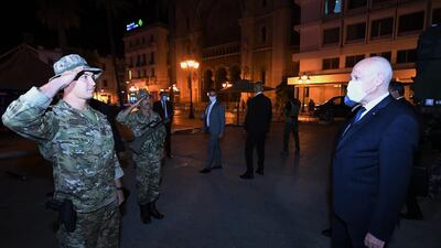 A salute for President Saeid in Habib Bourguiba Street.