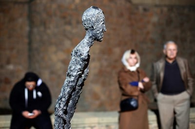 Swiss artist Alberto Giacometti's work is featured at the Museum for Contemporary Art in Tehran. EPA