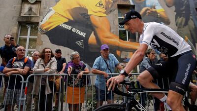 Crowds jeer as Team Sky rider Chris Froome arrives at the teams presentation in La Roche-sur-Yon. Stephane Mahe / Reuters