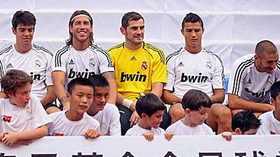 Cristiano Ronaldo, second right, may not be "big" in China after his performance to the press.