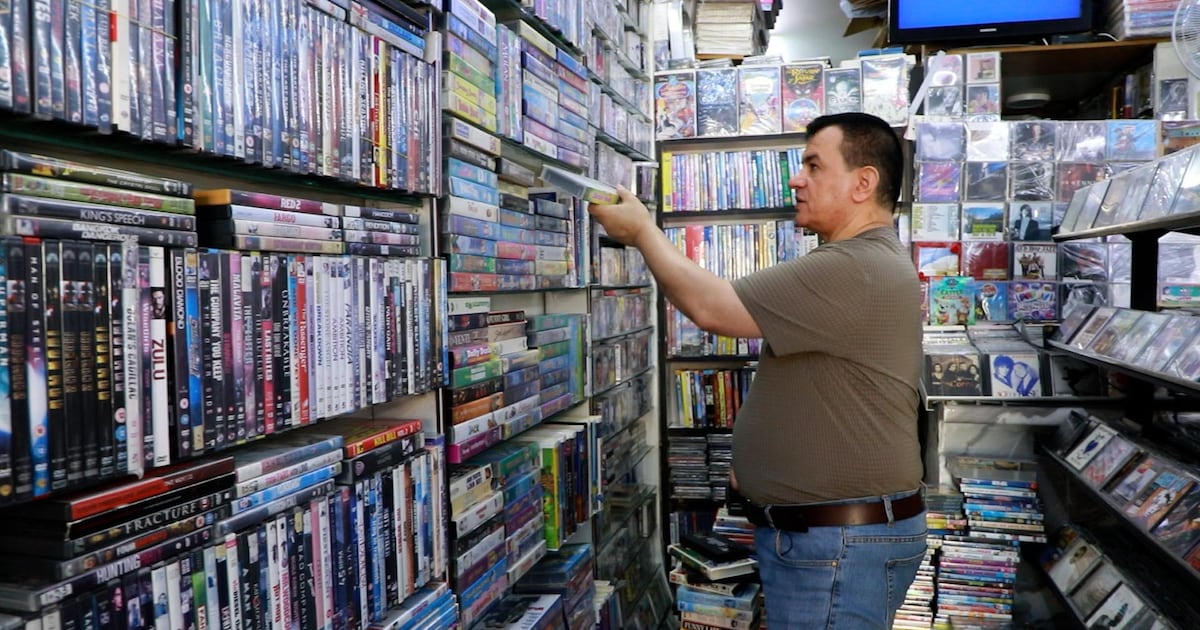 Dubai's Island Coast Audio & Video offers nostalgia to customers with its rich collection of VHS tapes and audio cassettes. Wajod Alkhamis / The National