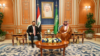Ali Al Zaidi with Crown Prince Mohammed bin Salman in Riyadh. Reuters