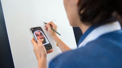 Subjects included Sheikh Zayed, falcons, flags, the desert and city skylines. Courtesy Warehouse421