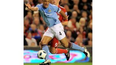 Vincent Kompany, front, has shown great maturity.
