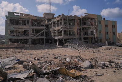 The ruins of the Al Rantisi children's hospital in Gaza city, which was destroyed during the Israeli air and ground offensive. AP Photo