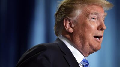 US President Donald J. Trump delivers a speech at the Department of Health and Human Services in Washington, DC, USA, 25 October 2018. AFP