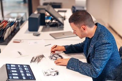 Designer Jascha Straub steers customers through the almost infinite personalisation possibilities that the brand offers. Courtesy Bugatti