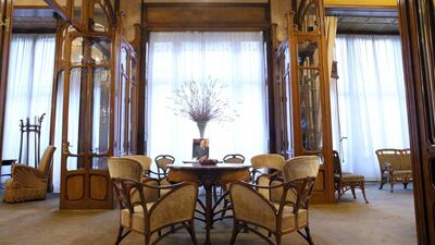 View of a room in Hotel Solvay, an Art Nouveau house designed by Victor Horta, in Brussels. AFP