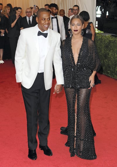 Jay-Z and Beyonce Knowles in New York at the Met Gala in 2014. Film Magic