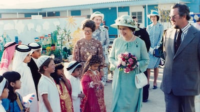 Queen Elizabeth II visits the British School Al Khubairat in February 1979. All photos: BSAK
