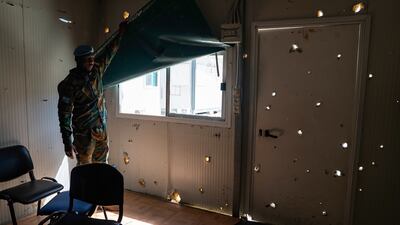 Unifil's Major Akakpo damage to the base hospital after the Lebanese base was his by a rocket during the war. Matt Kynaston for The National