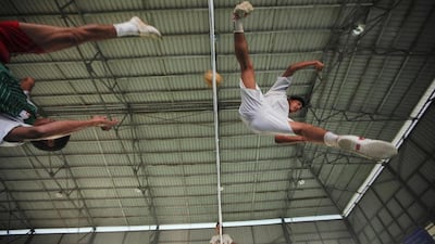 A view of the sepak takraw sport that is among the regional specialties on feature at the Southeast Asian Games. Minzayar / Reuters