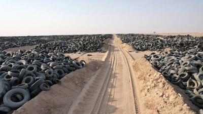 Despite the site being ordered and well managed, the discarded tyres are still an environmental risk.
