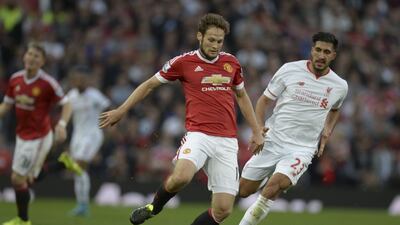 Despite some initial teething issues, Daley Blind has looked comfortable in the heart of the Manchester United defence. Oli Scarff / AFP