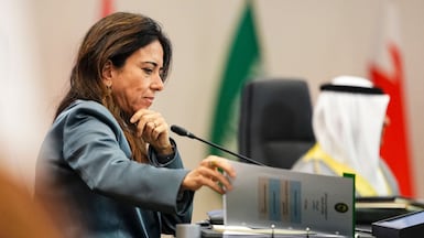 Lana Nusseibeh, Minister of State, said Tehran must not be allowed to hold the Strait of Hormuz hostage. AFP