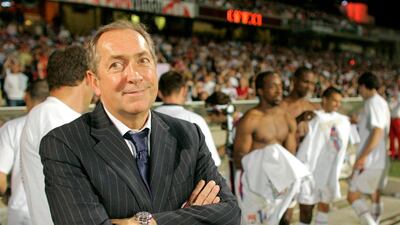 Gerard Houllier after winning the Ligue 1 title with Lyon in April 2007. Reuters