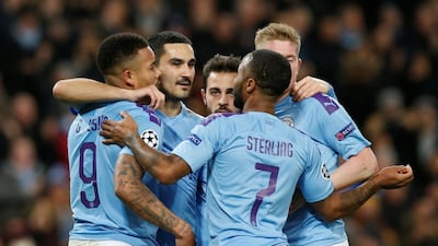 Manchester City's Ilkay Gundogan celebrates. Reuters
