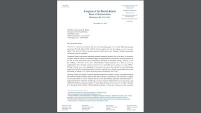 A letter signed by 25 Republican members of the US House of Representatives on Iran sanctions. Photo: Screenshot of letter