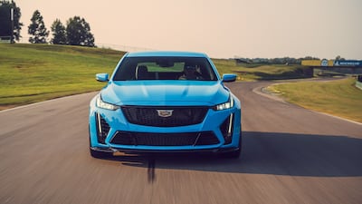 Head-on view of the CT-5 at a US test circuit