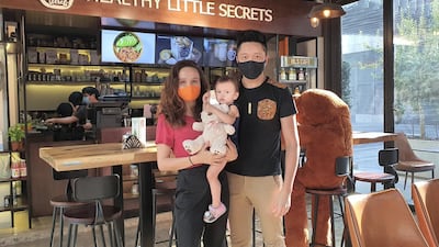 Healthy Little Secrets owners Ingrid Alexandra and Leon Cheung with their daughter Alessya. Courtesy of Healthy Little Secrets