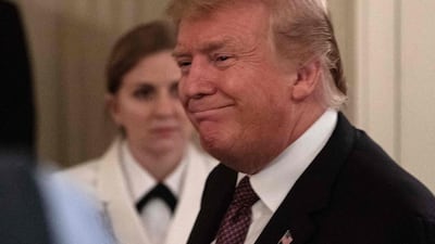 US President Donald Trump speaks at an iftar, the meal that breaks the sunrise to sundown fast of Muslims celebrating Ramadan, at the White House in Washington DC, on May 13, 2019. AFP