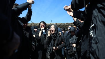 Mourners at the funeral of war victims at the Behesht Zahra cemetery in southern Tehran, Iran. EPA