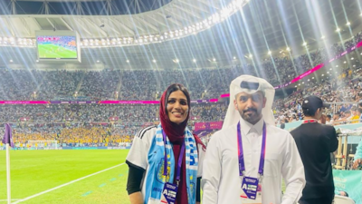 Naaji Noushi, 33, drove 6,000 kilometres over 45 days from Kerala, in south-west India, to Qatar's capital Doha alone to cheer her favourite player, Argentina legend Lionel Messi, in the World Cup. All photos: Naaji Noushi