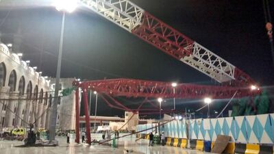 The Saudi Civil Defence reported continually rising casualty figures, when a crane collapsed onto Mecca’s Grand Mosque during a storm, as it conducted a rescue operation at the world’s largest mosque, which surrounds the Kaaba, Islam’s holiest site. Saudi Press Agency / EPA