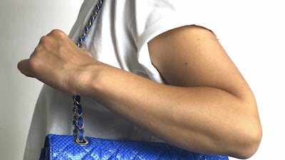 A classic Chanel 2.55 double flap shoulder bag gets a makeover with Ikea paper and plastic shopping bags