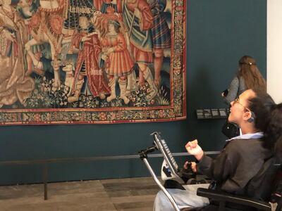 Nadia visited Louvre Abu Dhabi as part of her accessible tour of the UAE. Courtesy Shabina Kauser