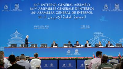 Delegates attend the 86th Interpol General Assembly at the Beijing National Convention Centre on September 27, 2017. Jason Lee / Reuters