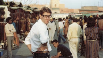 Yves Saint Laurent in Place Djemaa El Fna, Marrakech. Courtesy Reginald Gray