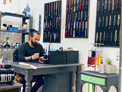 Jon Lambousis opened his Komboloi Shop in Melbourne in 2019. Courtesy Komboloi Shop