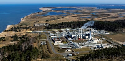 The landfall facilities of the Nord Stream 1 gas pipelines in Lubmin, Germany. Reuters