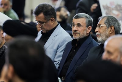 Mahmoud Ahmadinejad, former president of Iran, attends a memorial service for the late supreme leader Ali Khamenei at the Grand Mosalla of Tehran. Getty images