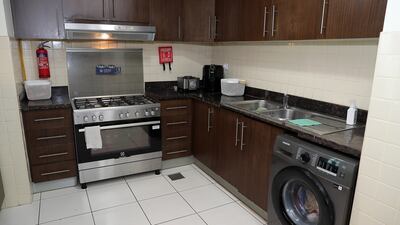 The kitchen in the two-bedroom flatt. Pawan Singh / The National